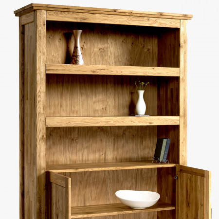 Masívni dubový regál s dvířky, Alexandra 13 , Vitríny- 9