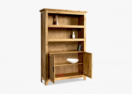 Masívni dubový regál s dvířky, Alexandra 13 , Vitríny- 12