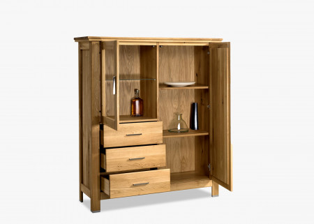 Dubová komoda so sklom, Alexandra 45 , komody - 12