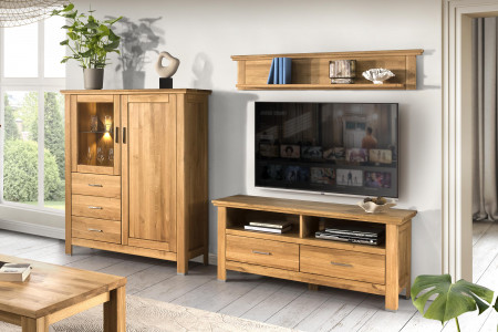 Dubová komoda so sklom, Alexandra 45 , komody - 3