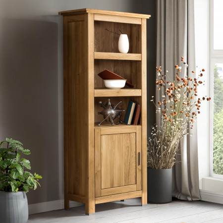 Dřevěný dubový regál s dvířky, Alexandra 14 , Vitríny- 1