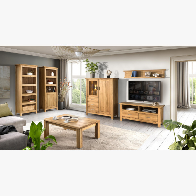 Dřevěný dubový regál s dvířky, Alexandra 14 , Vitríny- 11