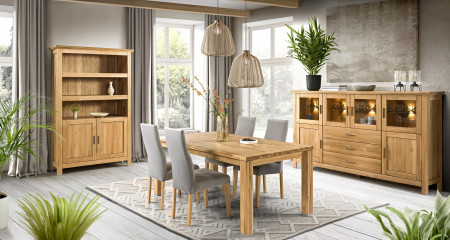 Jedálenský stôl z dubového masívu, Alexandra 160 x 90 , Jedálenské stoly- 12