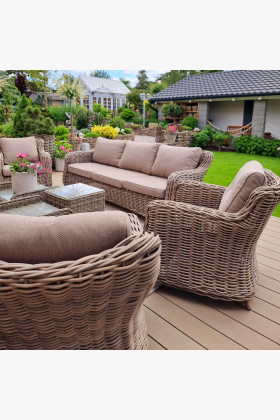 Ratanové záhradné sedenie hnedé, Barakaldo , Záhradné súpravy- 1 2