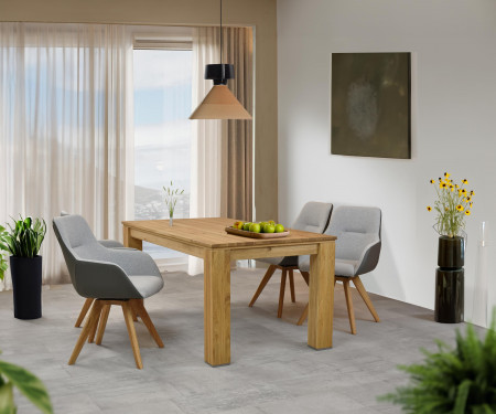 Otočné křeslo s dřevěnýma nohama, antracit , Jídelní židle- 10