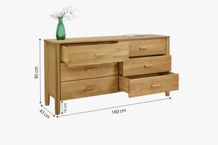 Dubová komoda z masívu šuplíková , Komody- 10
