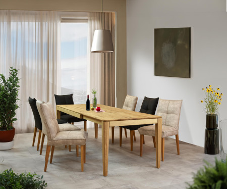 Komfortní jídelní židle Riga šedé čalunění , Jídelní židle- 6