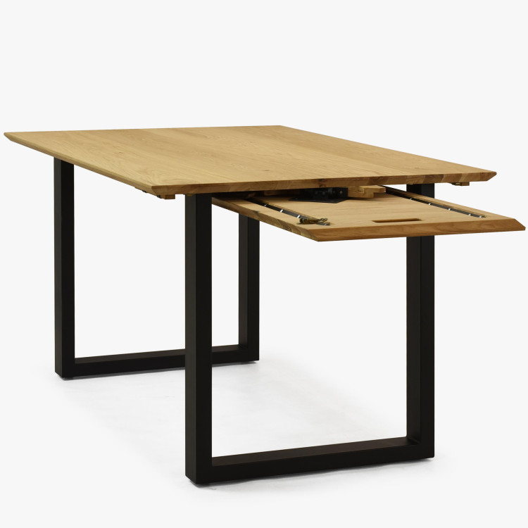 Stůl z masivu dub a rozkladem 140 (+50 cm) x 90 cm , Jídelní stoly- 2