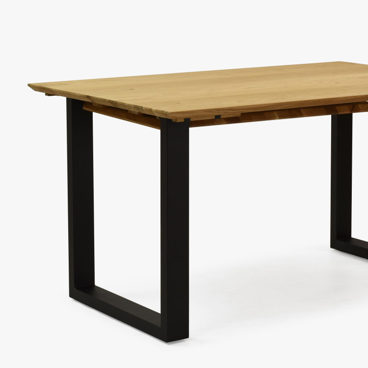 Stůl z masivu dub a rozkladem 140 (+50 cm) x 90 cm , Jídelní stoly- 10