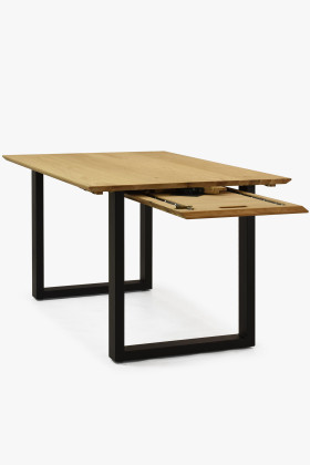 Stůl z masivu dub a rozkladem 160 (+50 cm) x 90 cm , Jídelní stoly- 1 2