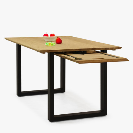 Stůl z masivu dub a rozkladem 160 (+50 cm) x 90 cm , Jídelní stoly- 5