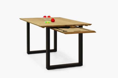 Stůl z masivu dub a rozkladem 160 (+50 cm) x 90 cm , Jídelní stoly- 9