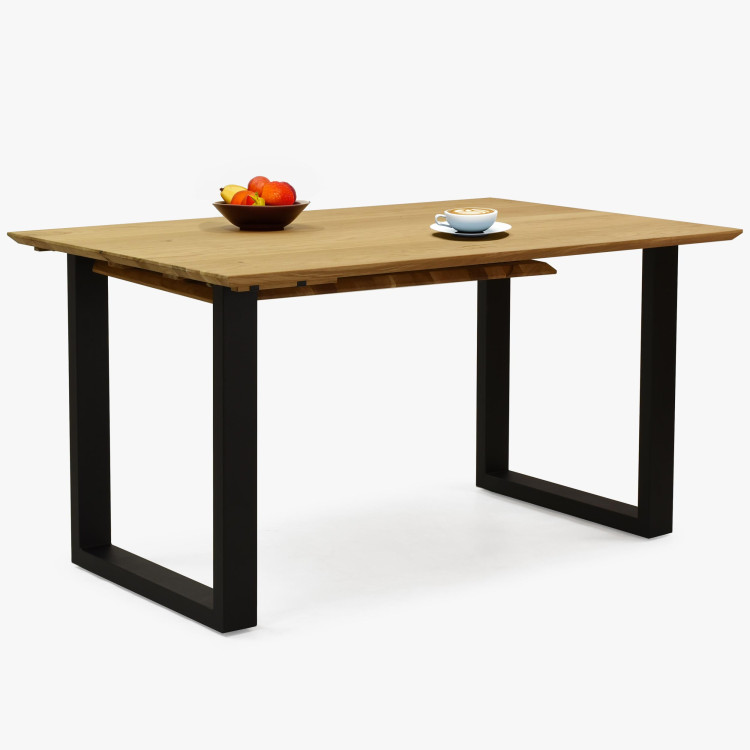 Stůl z masivu dub a rozkladem 160 (+50 cm) x 90 cm , Jídelní stoly- 11