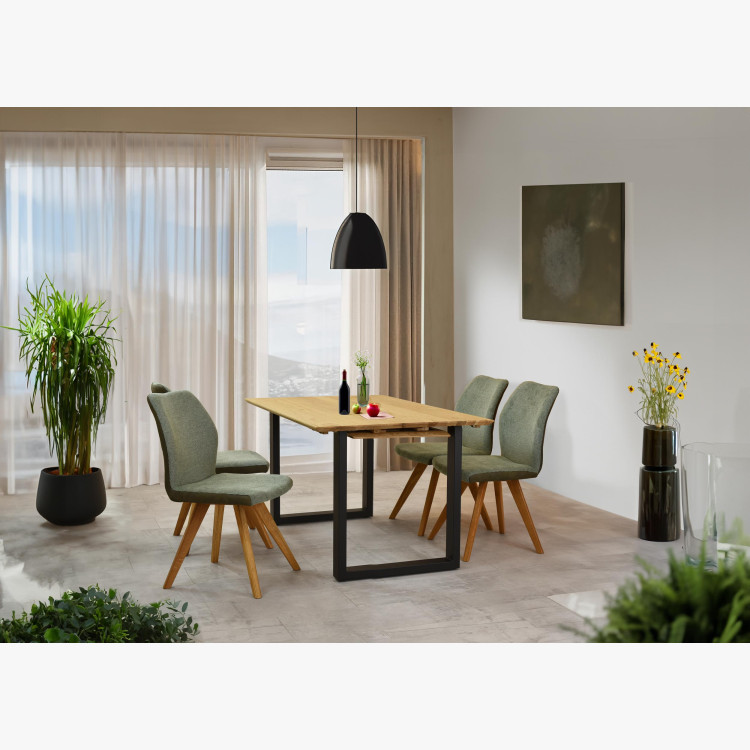 Stůl z masivu dub a rozkladem 160 (+50 cm) x 90 cm , Jídelní stoly- 17