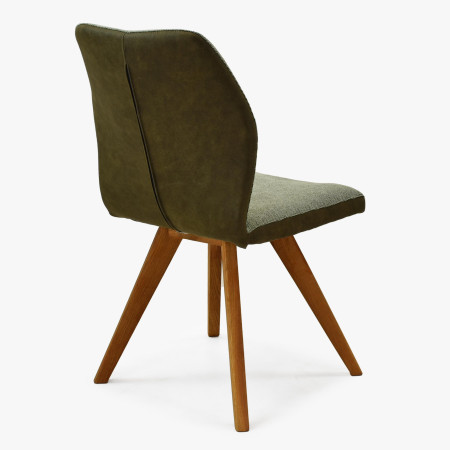 Zelená látková židle s dřevěnýma nohama , Jídelní židle- 4