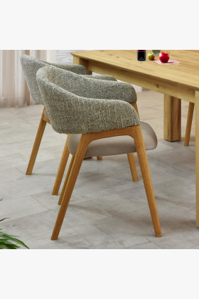 Křeslo s područkami šedé dub , Jídelní židle- 1 2