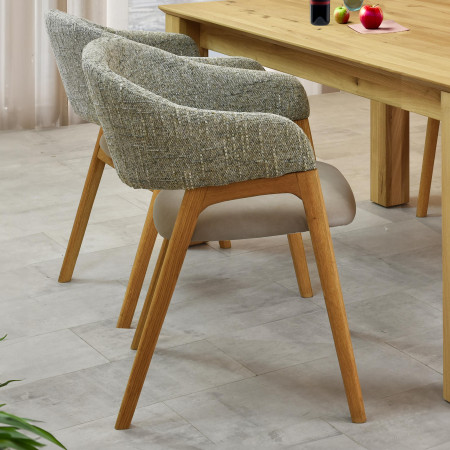 Křeslo s područkami šedé dub , Jídelní židle- 2