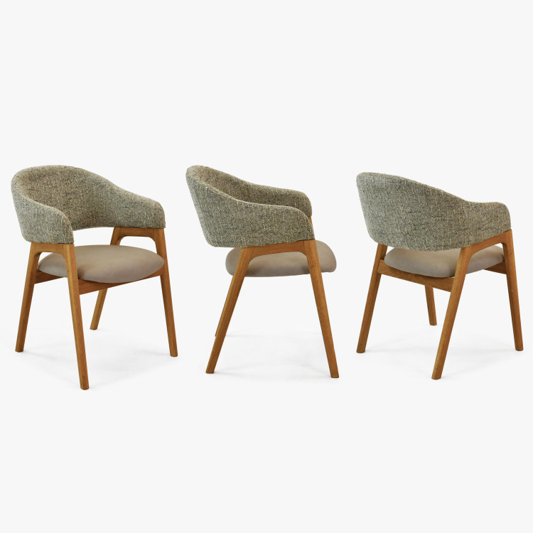 Křeslo s područkami šedé dub , Jídelní židle- 6