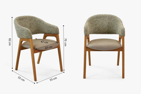 Křeslo s područkami šedé dub , Jídelní židle- 7