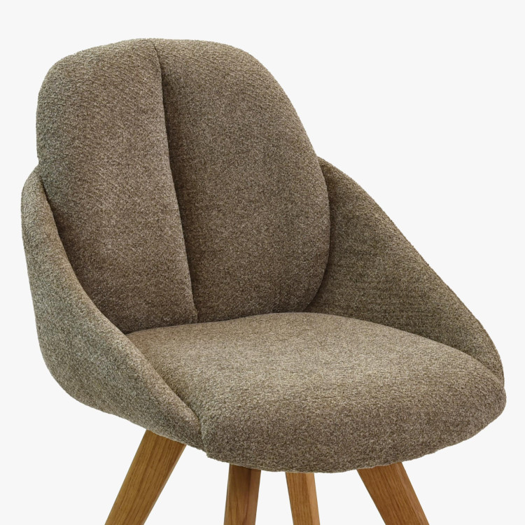 Dubové křeslo hnědé , Jídelní židle- 3