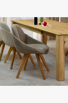 Dubové křeslo hnědé , Jídelní židle- 1 2