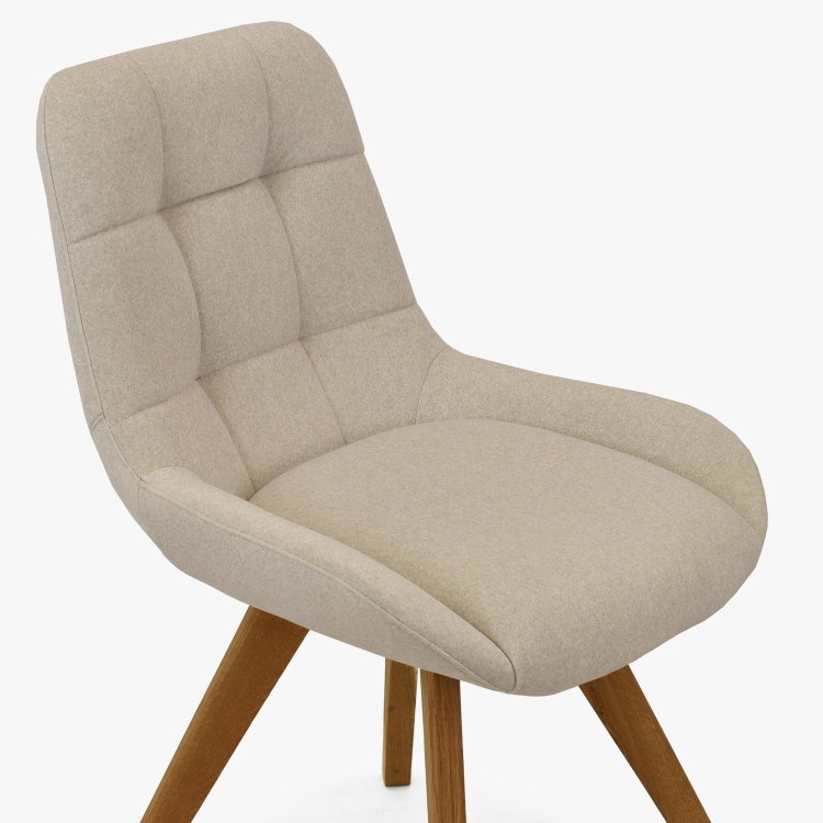 Esszimmerstuhl Natur-Eiche mit hellem Polster und Steppung