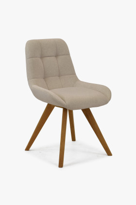 Esszimmerstuhl Natur-Eiche mit hellem Polster und Steppung