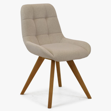 Esszimmerstuhl Natur-Eiche mit hellem Polster und Steppung