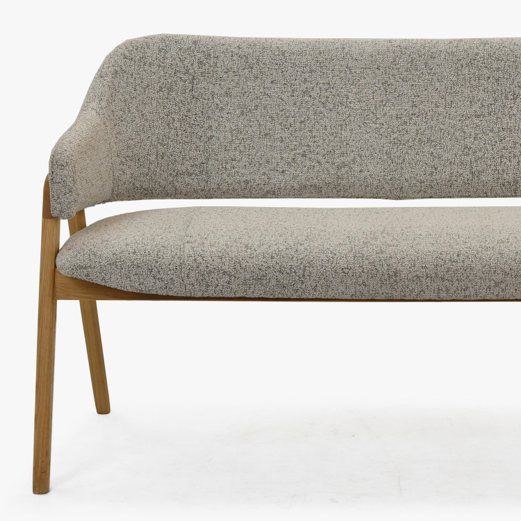 Esszimmerbank grau Stoff mit Eichenbeinen natur 2024