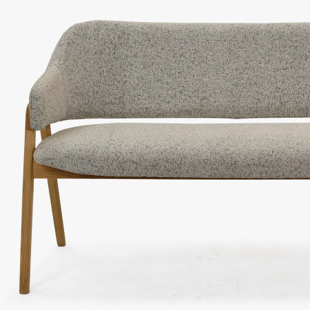 Esszimmerbank grau Stoff mit Eichenbeinen natur 2024