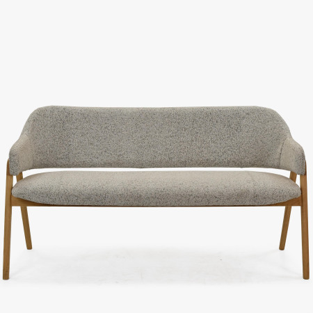 Esszimmerbank grau Stoff mit Eichenbeinen natur 2024