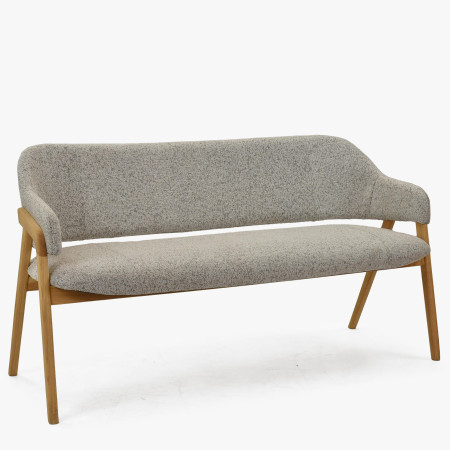 Esszimmerbank grau Stoff mit Eichenbeinen natur 2024