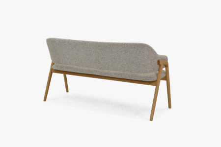 Esszimmerbank grau Stoff mit Eichenbeinen natur 2024