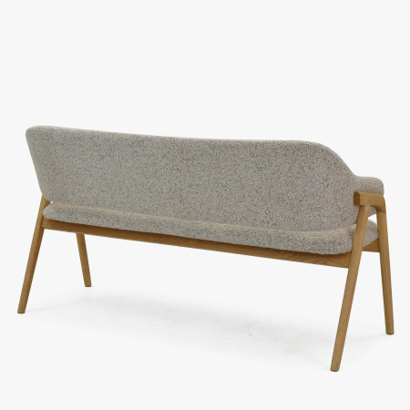 Esszimmerbank grau Stoff mit Eichenbeinen natur 2024