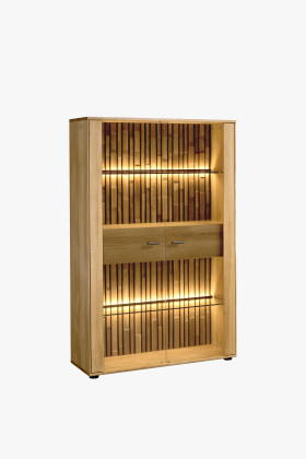 Unterbauvitrine Eichenholz mit Glastüren Wohnzimmer natur