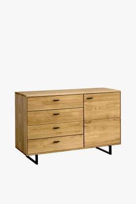 Dřevěná komoda dub s šuplíky a dvířky