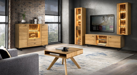 Dubový příborník na kovových nohách