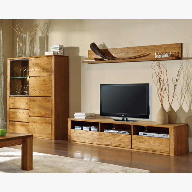 Obývací stěna z masivu, Nice barva ořech