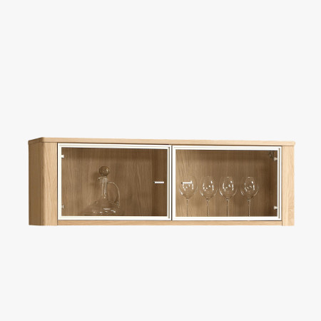 Prosklená police na stěnu, Nice 14 dub bianco