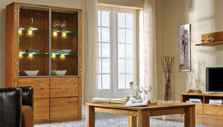 Dvou-dveřová vitrina z dubu, Nice 12 dub ořech