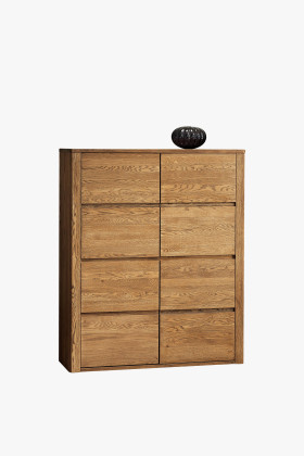 Moderní dubová vitrina, Nice 04 dub ořech