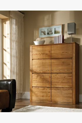 Moderní dubová vitrina, Nice 04 dub ořech 2