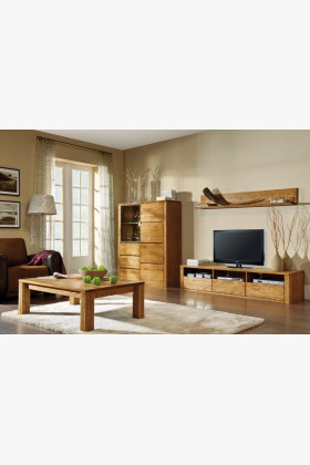 Dubová vitrina se sklem, Nice 45 dub bianco 2