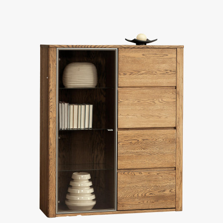 Moderní vitrina do obýváku, Nice 46 dub ořech