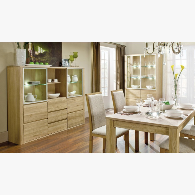 Moderní vitrina do obýváku, Nice 46 dub ořech