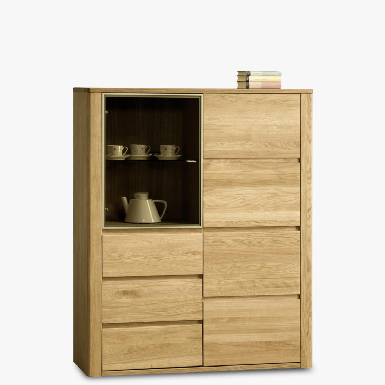 Dubová vitrina se sklem, Nice 45 dub natural