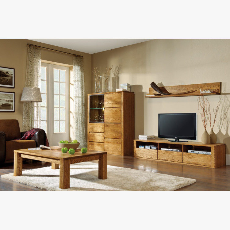 Dubová vitrina se sklem, Nice 45 dub natural