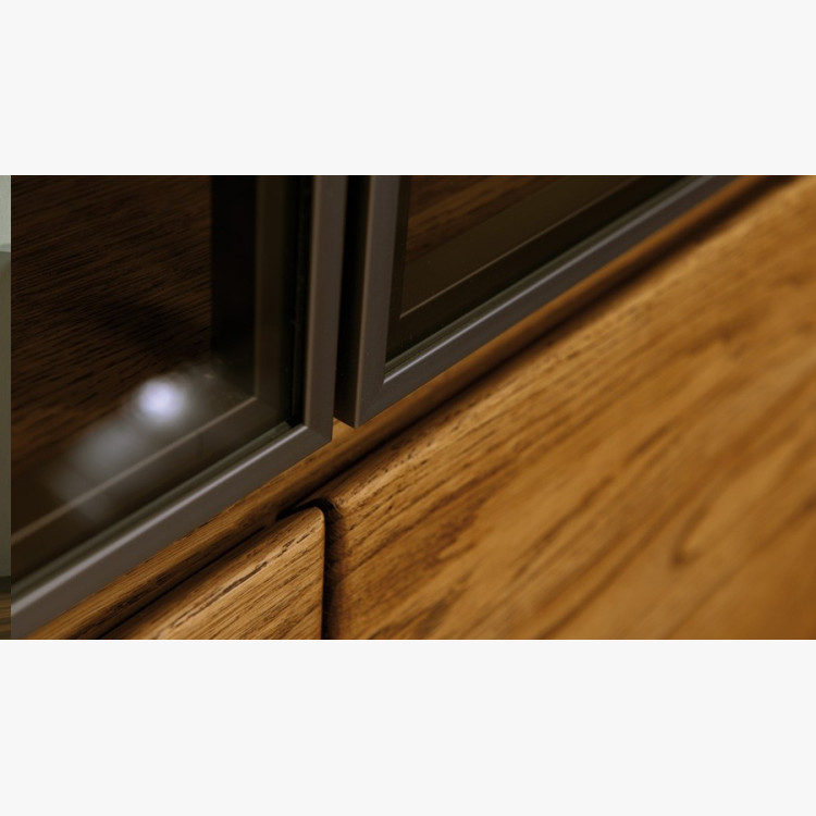 Dubová vitrina se sklem, Nice 45 dub natural