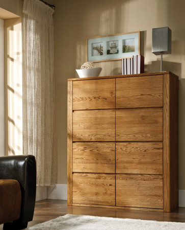 Moderní dubová vitrina, Nice 04 dub natural