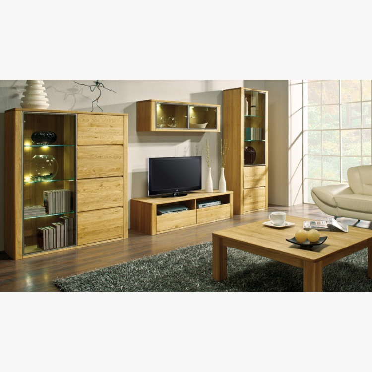 Moderní dubová vitrina, Nice 04 dub natural